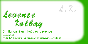 levente kolbay business card